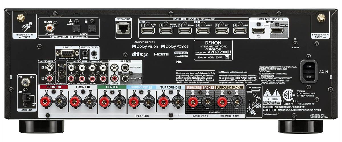 Denon AVR-X2800H specifications